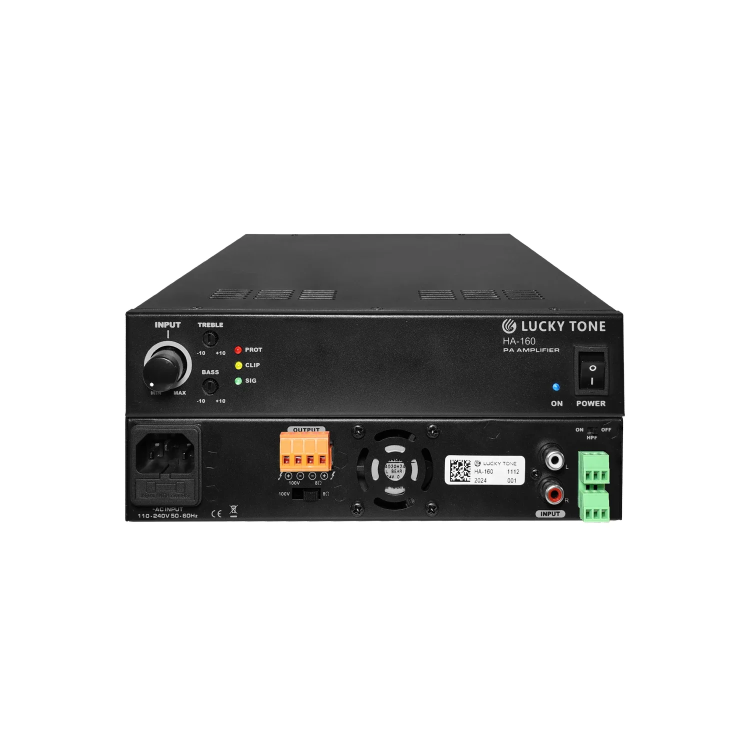 Lucky Tone/OEM HA-1250/2250 1/2-Channel 250W Mixer Amplifier PA System Broadcast System Home Conference Commercial Use 5-Year