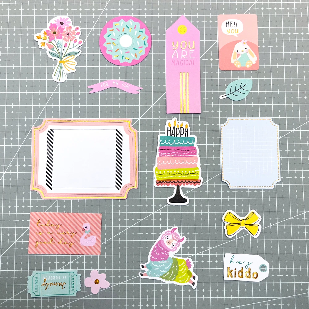 Creative Path 162 Stück Sweetie Journal Papier-Stanzformen Ephemera Verzierungen für Kinder und Mädchen Folien-Scrapbooking-Stanzformen zum Basteln – Detail 2