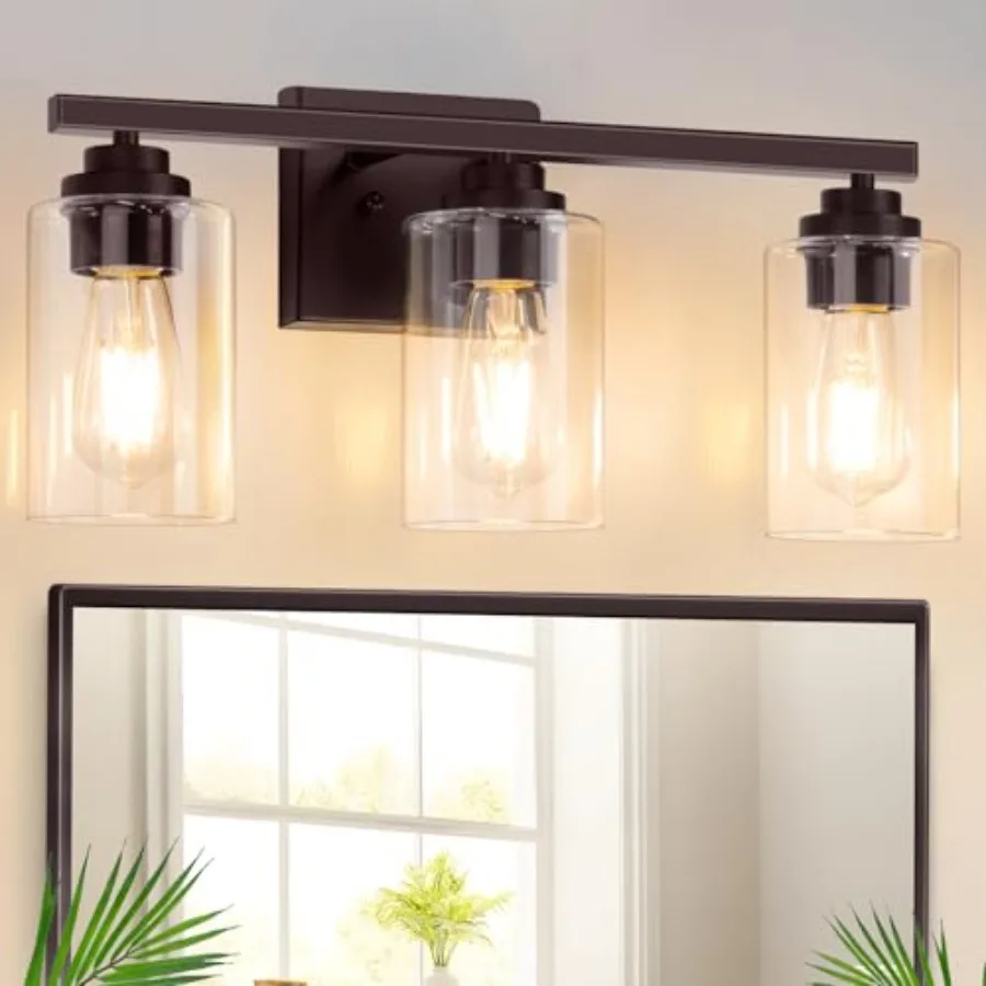 

Bathroom Light Fixtures 19" Modern Vanity Lights Over Mirror with Clear Glass Shades Light Fixture Classic Wall Light Fixture f