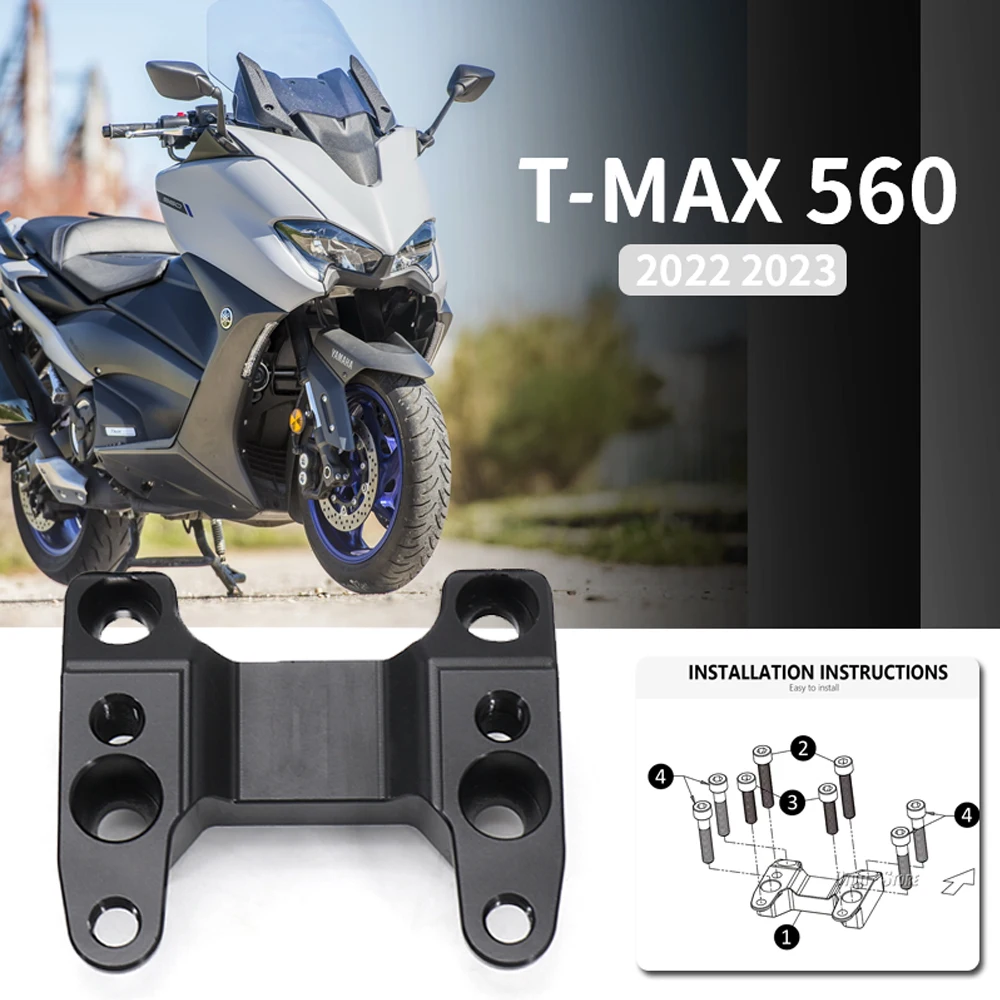 

T-MAX 560 2022 2023 New Motorcycle Handlebar Riser Handle Bar Raiser Clamp Backs Black For Yamaha TMAX 560 T-MAX560 TMAX560