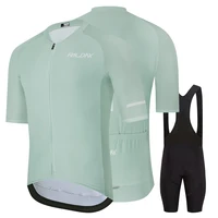 RAUDAX-Conjunto de Jersey de Ciclismo de manga corta para hombre, con pantalones cortos con pechera, Ropa para bicicleta de montaña, uniforme de Ciclismo de alta calidad