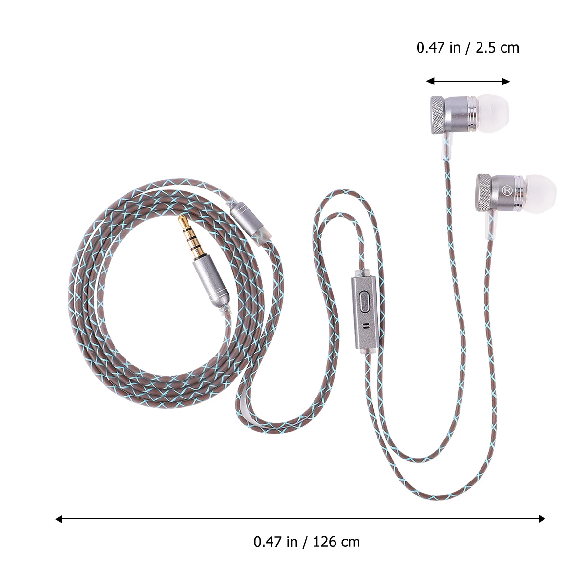 

Earphones Headphones with Mic Wire-controlled Isolation Wired In-ear Earbuds Grey Type