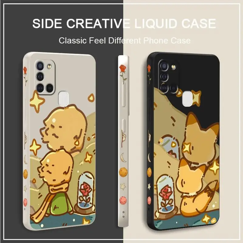 The Little Prince Phone Case for Samsung Galaxy A52 A72 A73 A53 A54 A25A42 A34 A33 A32 A22 A21s A11 A12 5G Square Liquid Cover