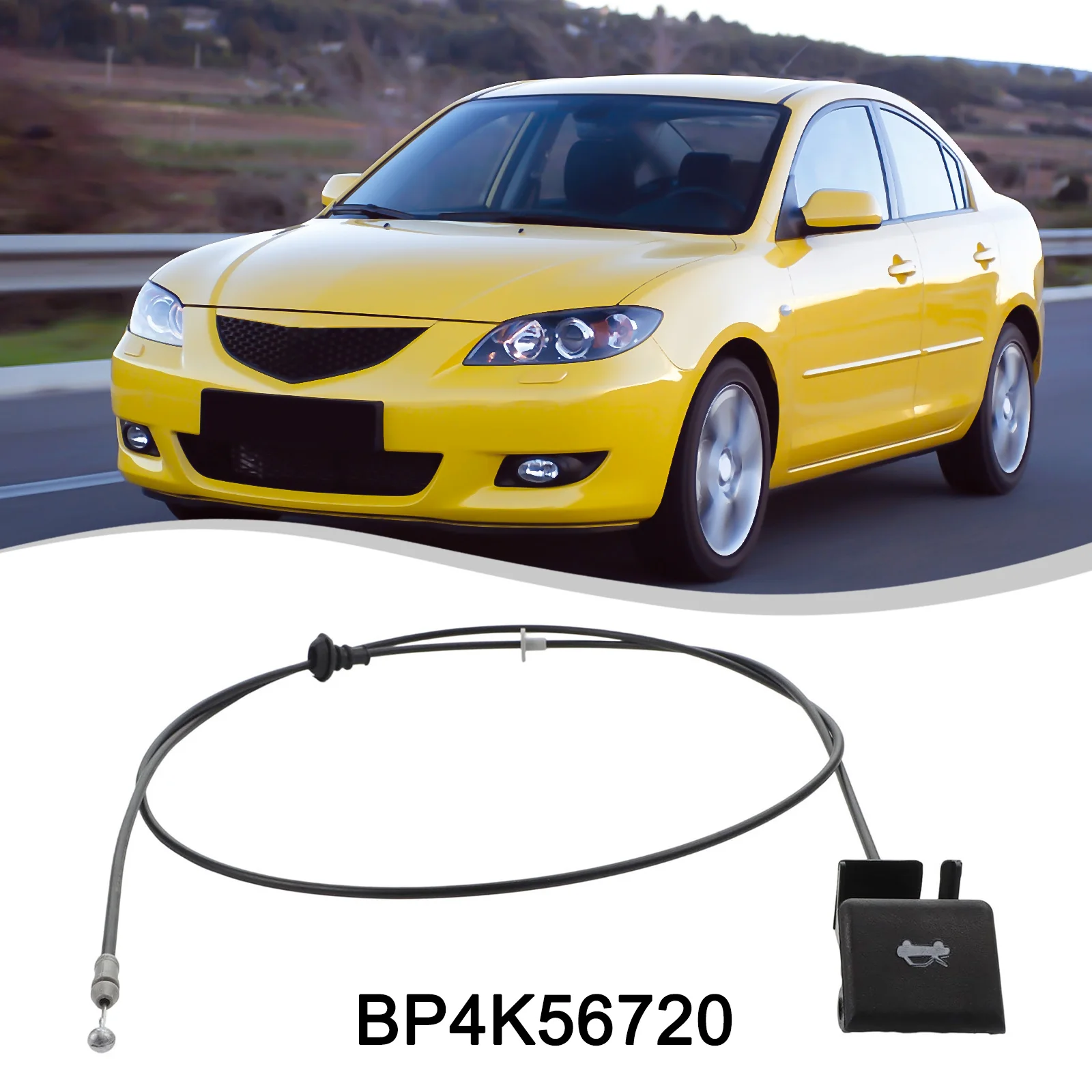 Hood Latch Release Handle Switch Cable Hood Pull Auto Accessories Black Plastic BP4K56720C For Mazda 3 2004-2009