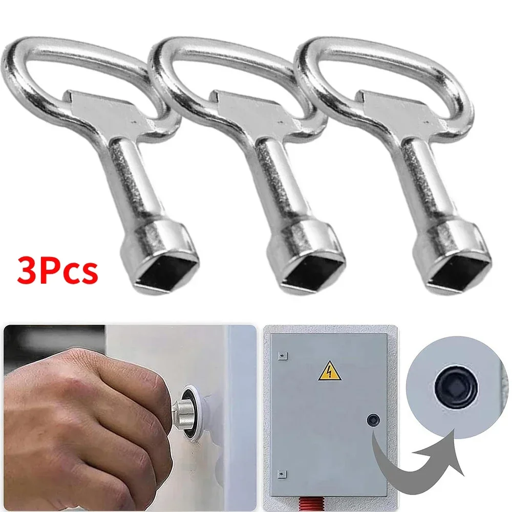 3PCS Multi-Function Square Key Wrench - 8mm Stainless Steel for Vent, Lock & Water Tap Repair