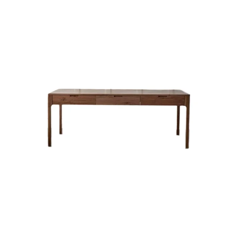 

Nordic solid wood black walnut dining table modern simple Japanese log