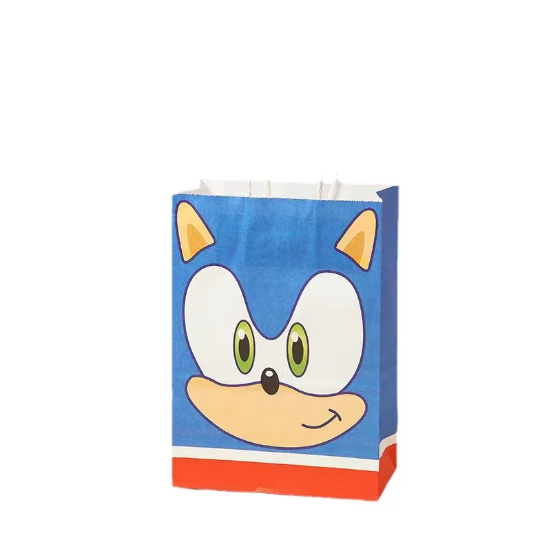 5 teile/satz Cartoon Sonic Kraft papier Geschenkt üte niedlichen Kuchen Süßigkeiten Keks Aufkleber Geschenk Papiertüte Party Dekoration liefert