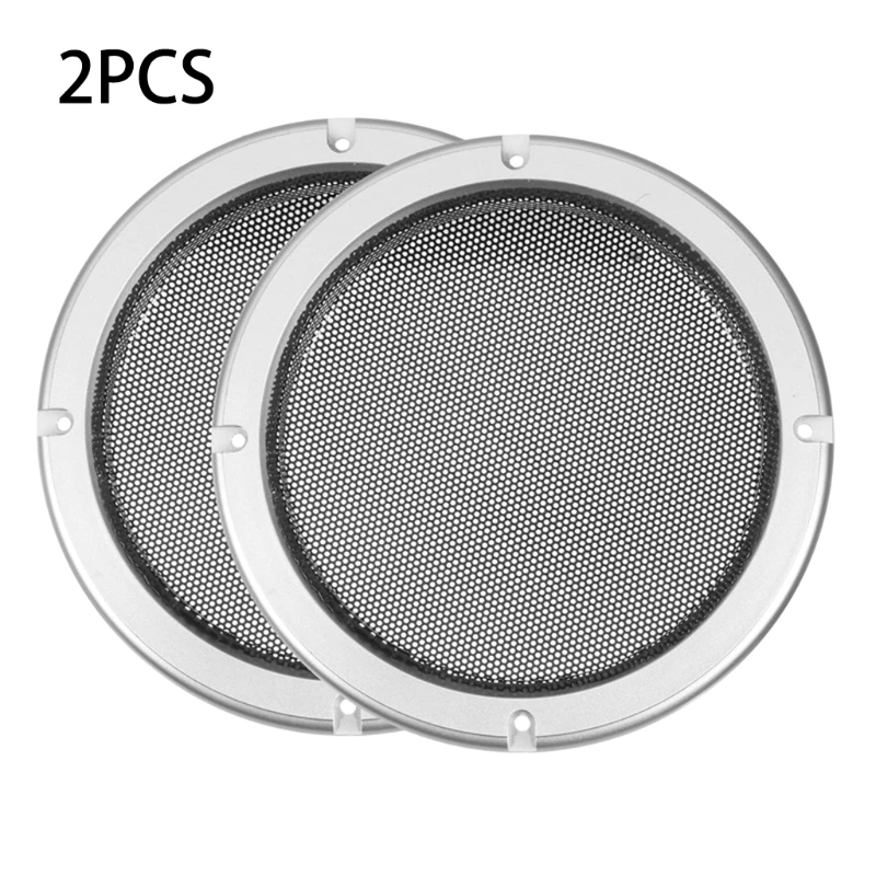 2Pcs Speakers Cover 2/3/4/5/6.5/8/10 inch Protective Mesh Plastic Frame Grille