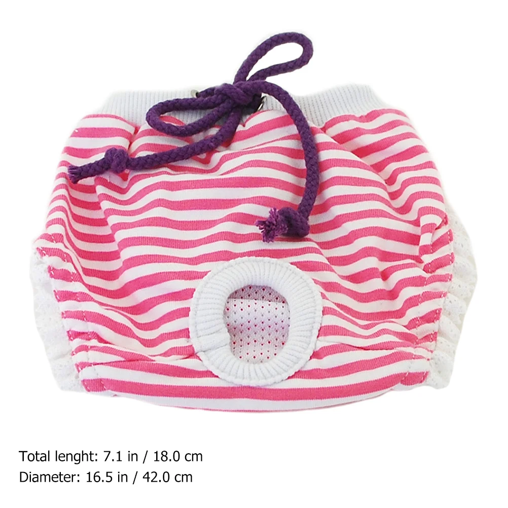 

Pet Dog Diapers Cotton Female Washable Adjustable Stripe Period Pants for Female Dogs in Heat Diaper Underwear Protection