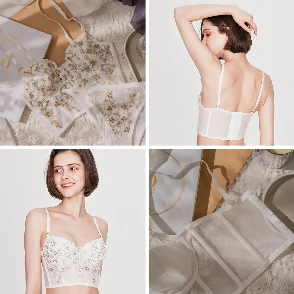 

Embroidered Lace Lingerie Set Push Up Bra & Panty Set Sexy Bralette for Women