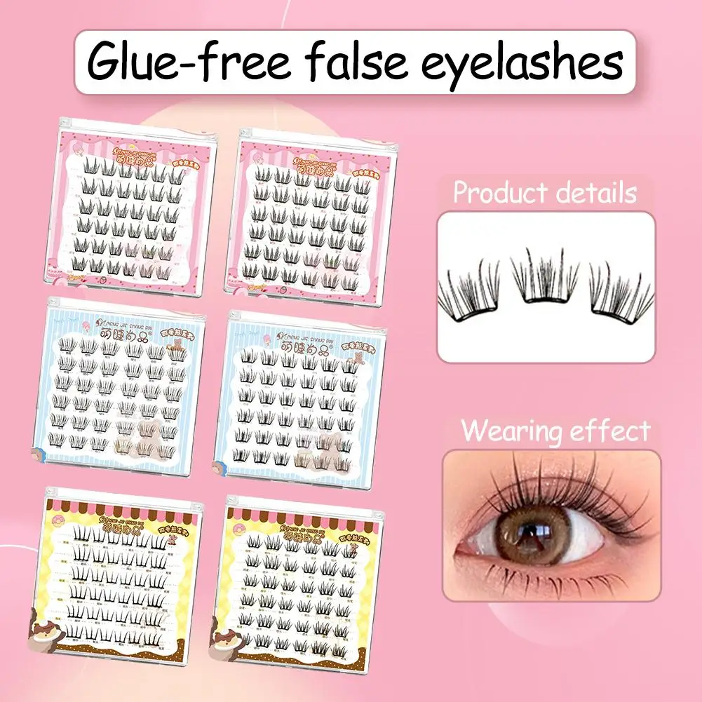 Glue-free False Eyelashes DIY Clusters Eyelashes Manga Lashes Soft False Eyelashes Daily Makeup Reusable Fake Lashes