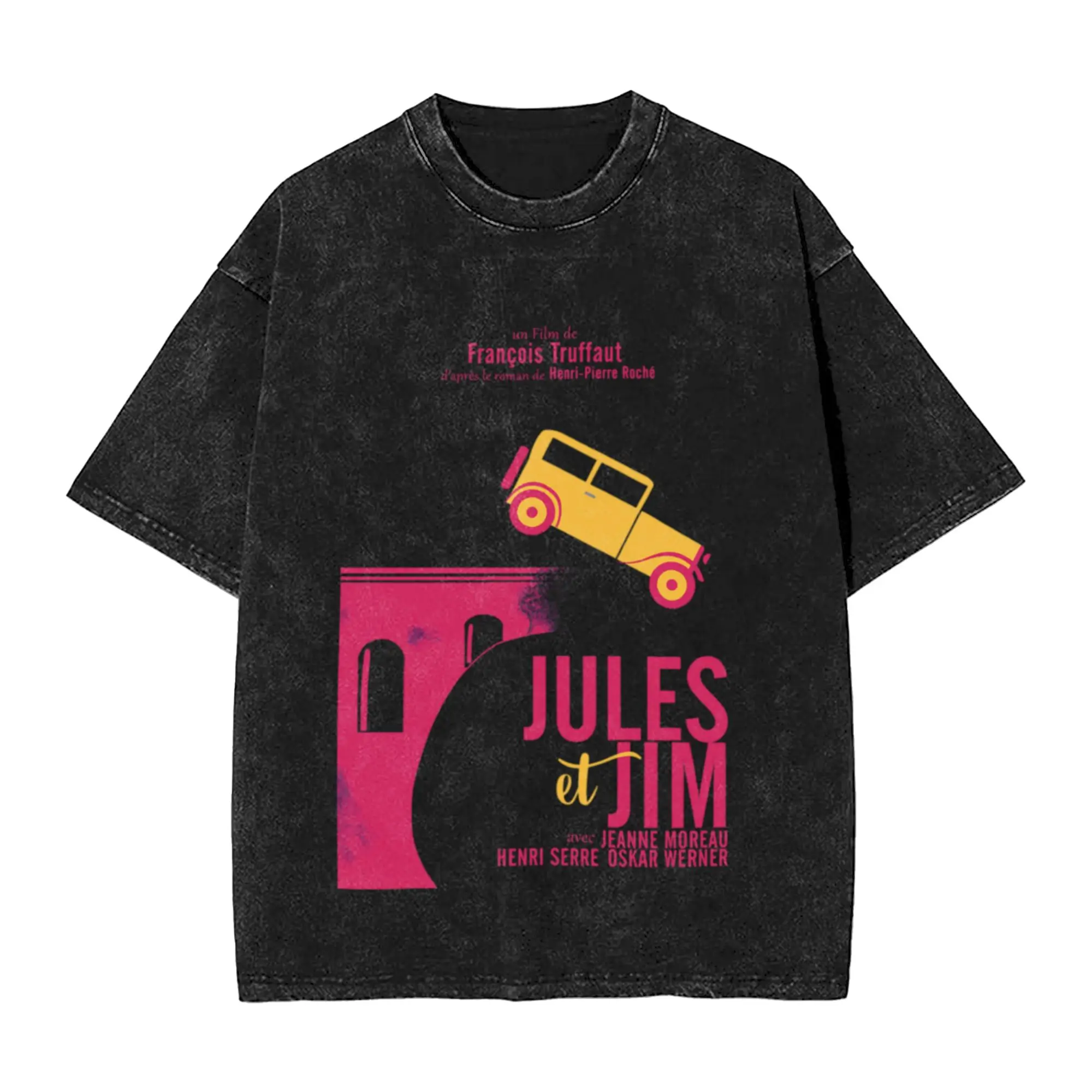 Jules et Jim  minimalist movie poster for Fran ois Truffaut film with Jeanne Moreau (french new wave cinema)  T-Shirt Oversized