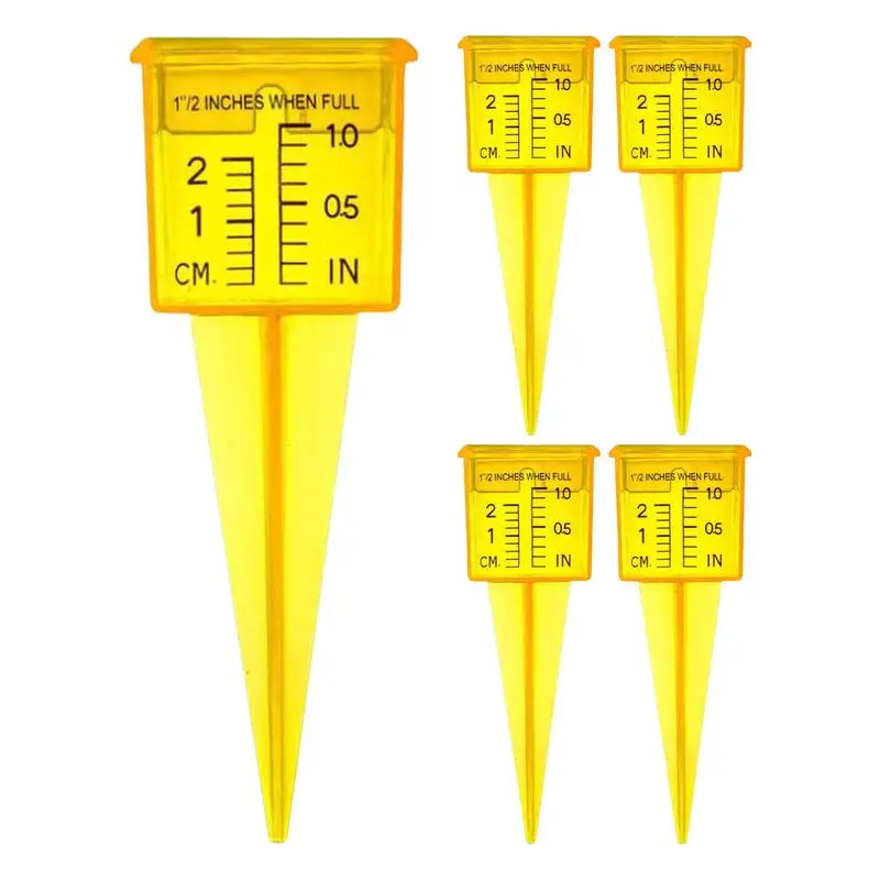 

Rain Measure Gauge Translucent Portable Sprinkler Gauge 5 PCS Square Sprinkler Gauges Wide Mouth Rain Measure Gauges Rainfall