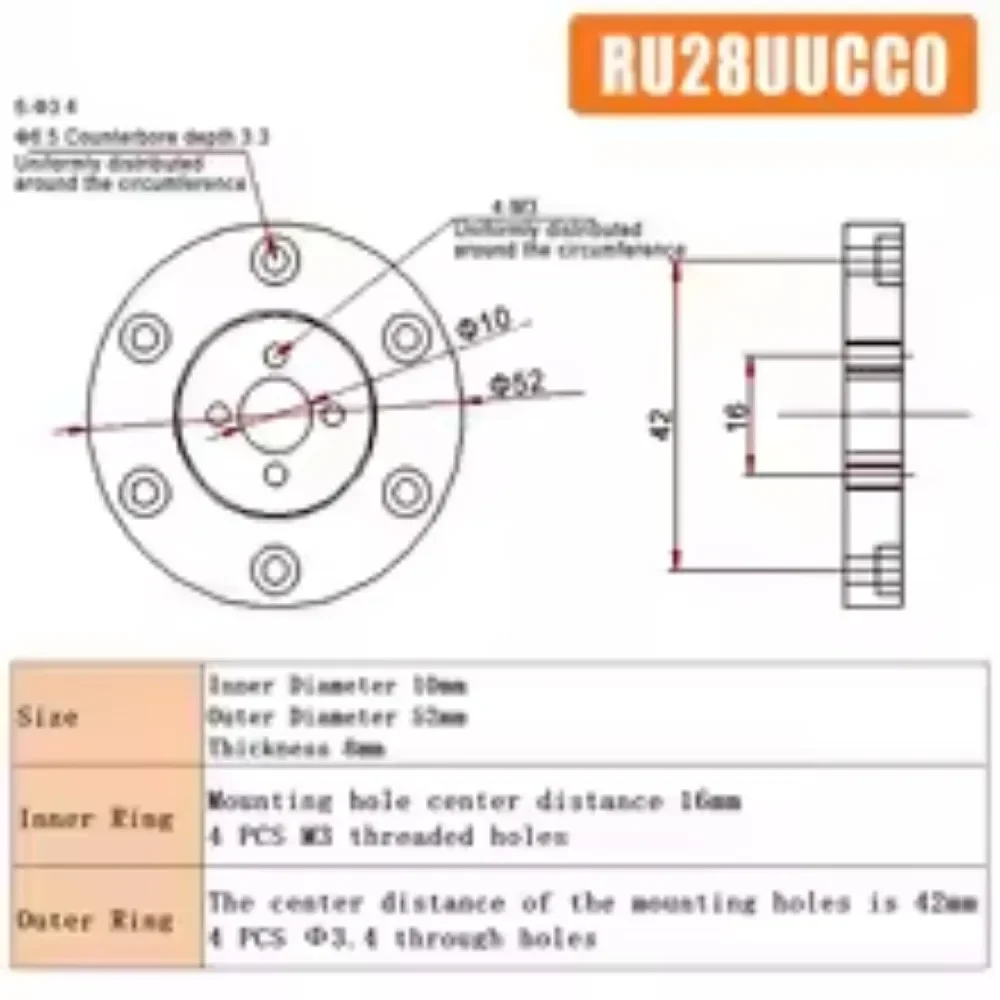 nuovo prodotto RU28 RU42 RU66 RU85 RU124 RU148 Precisione di rotazione P5 Cuscinetto a croce 1PC Cuscinetto a rulli incrociati novità