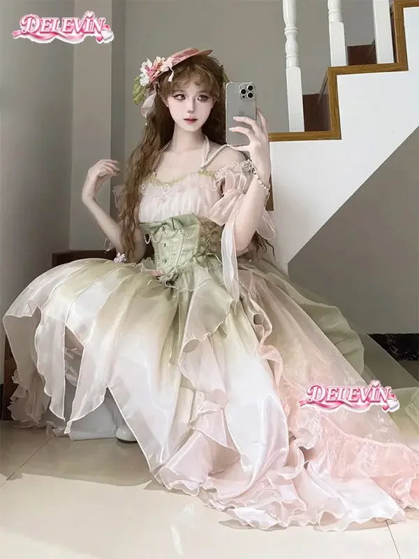 New Summer Princess Dress Female Elegant High-end Graduation Season Cocktail Dress Kawaii Fairy Flower Wedding Evening Dresses