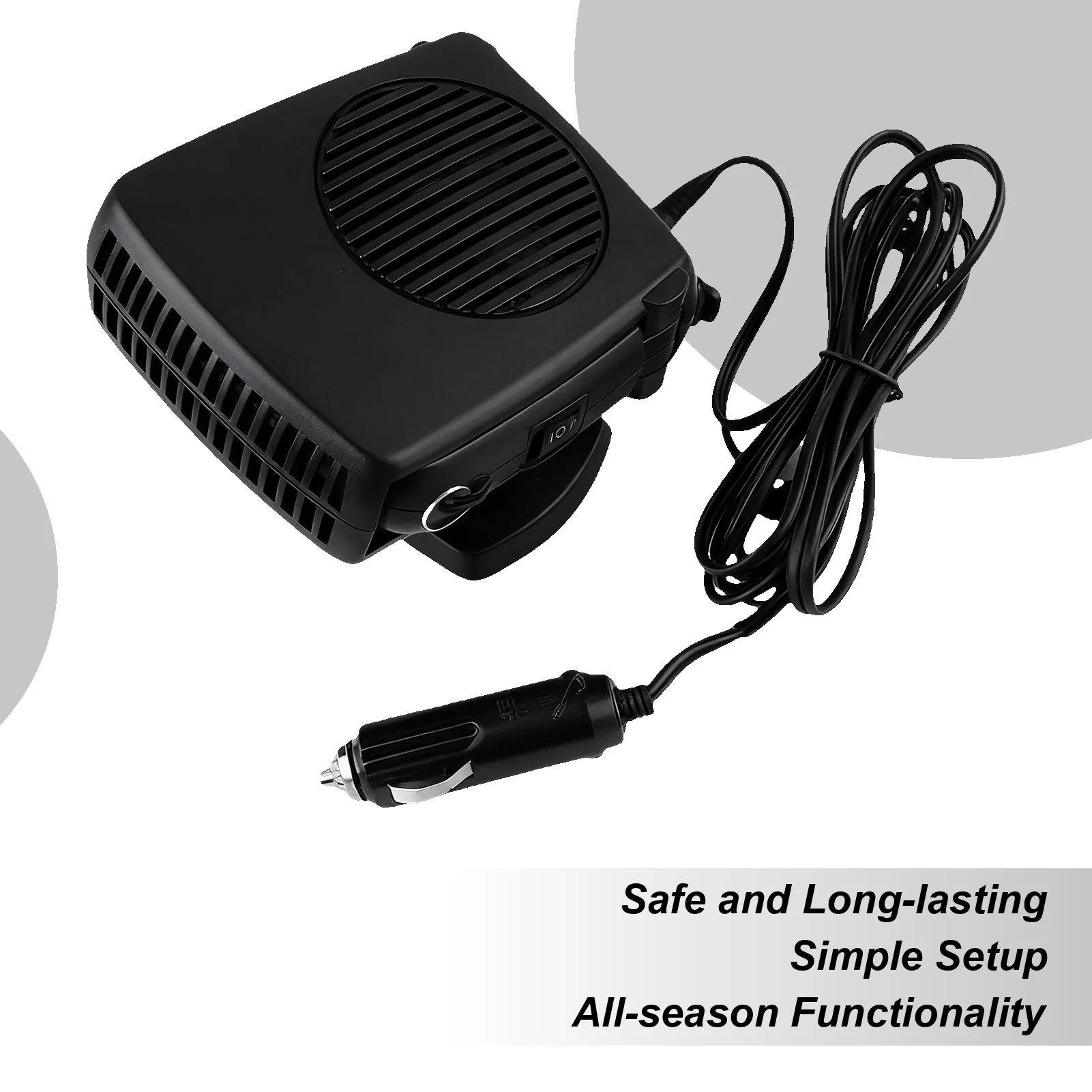 Portable Heater For Car 200W Fast Heating Space Defroster 360 Degree Rotation Plug In Heater For Car For RV Truck Dashboard