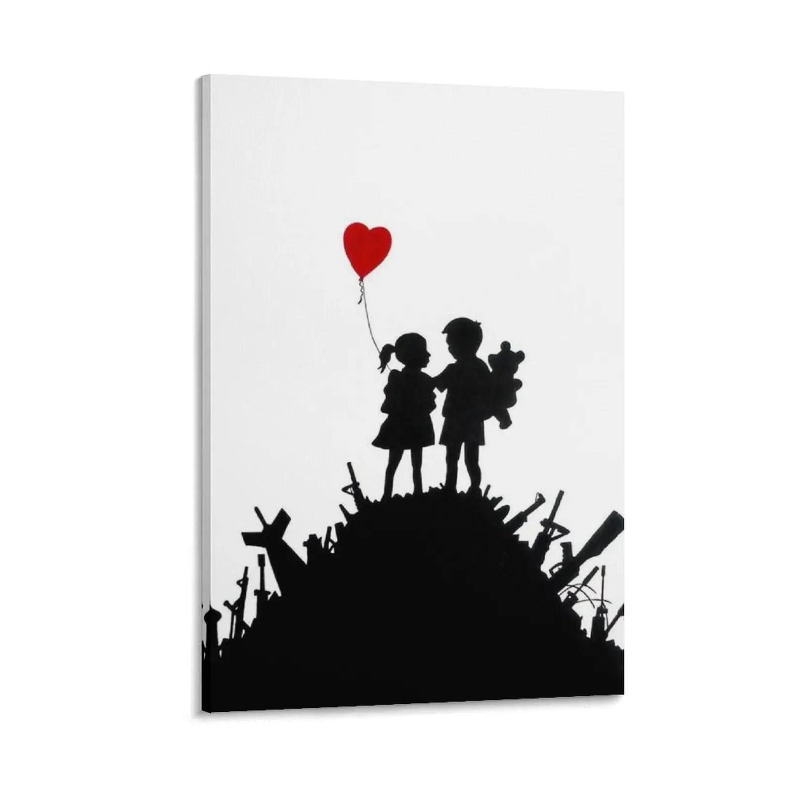 

BANKSY Boy & Girl GUN HILL LOVE Canvas Painting anime room decor decor wall decoration painting aesthetic room decor