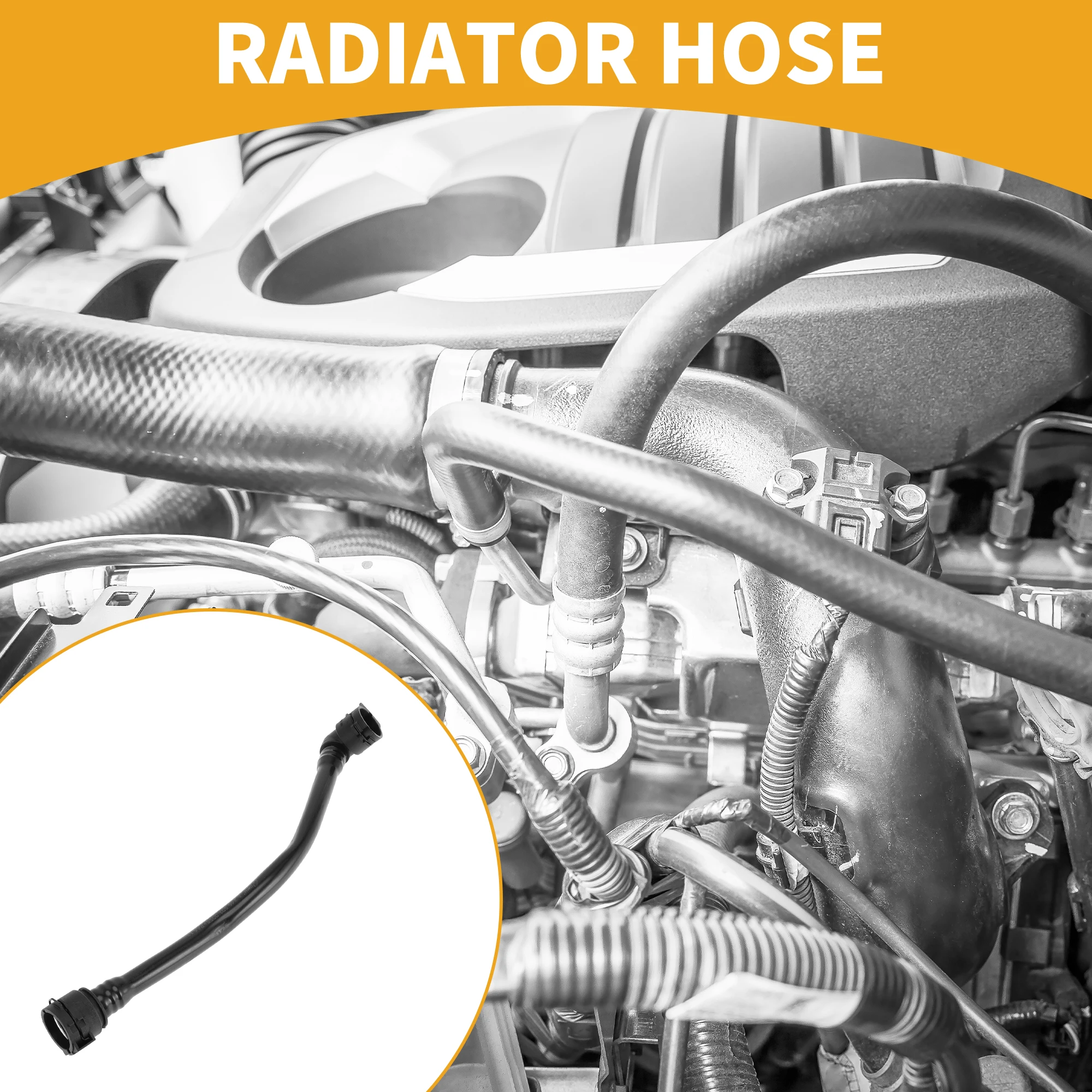 

UXCELL Radiator Hose for Mercedes-Benz GLA250 2015-2020 No.A2465010058 Rubber Black