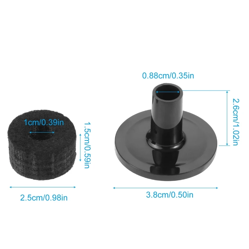8 buah Cymbal Stand Felt Washer plastik Drum panjang lengan Cymbal Drum pendukung Cymbal Aksesori instrumen musik