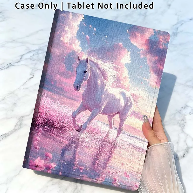 Pink Horse Design For Xiaomi Poco Redmi Pad 2 4 5 6 6S 7 7S SE Pro Ultra Max 14 11 8.8 11.2 12.5 Inch Tablet Case