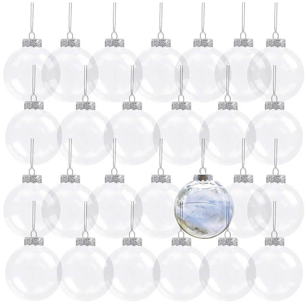 

15pcs Clear Plastic Fillable Ornament Balls for DIY Craft Projects Christmas Party Home Decor