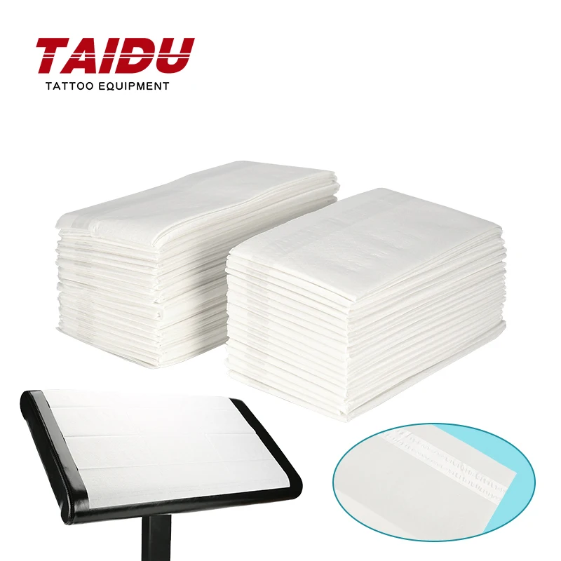 TAIDU Tattoo disposable non woven cover for armrest work table waterproof cleaning hygiene desk pad 20 pieces of non woven