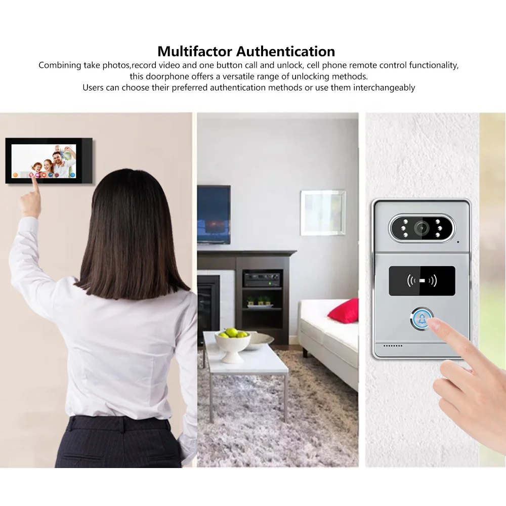 Timbre inteligente Tuya con control remoto, visor de puerta inalámbrico RFID, timbre de vídeo inteligente AHD, videoportero