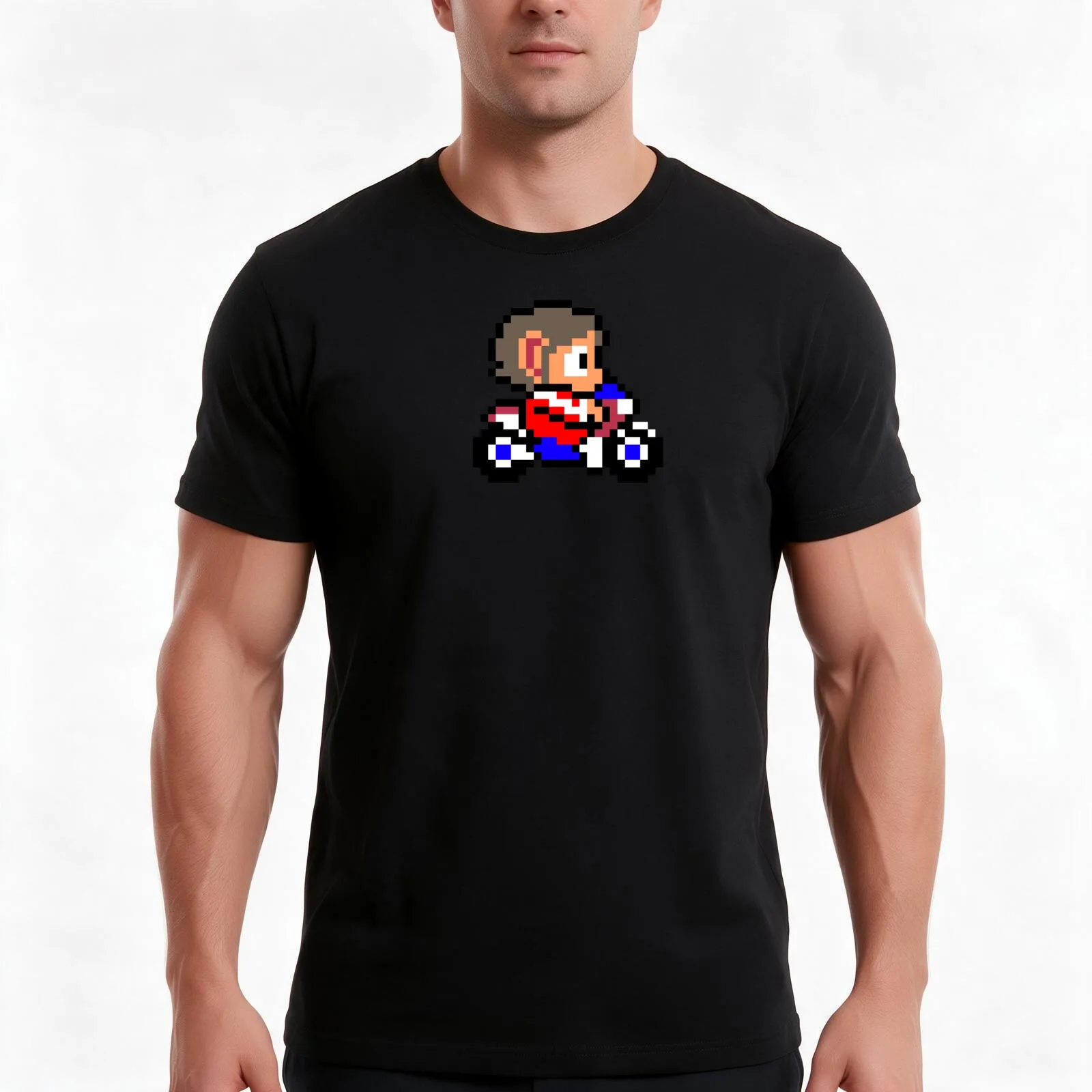 8-Bit Alex T-Shirt Summer Casual Cotton Tee Oversized Streetwear Tops Vintage Graphic Print Loose Fit Short Sleeve