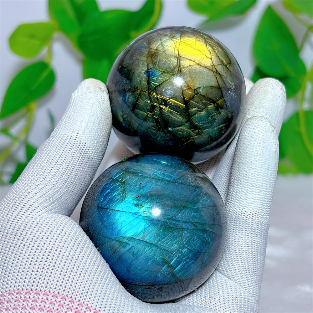 Labradorite Sphere Ball Crystal Natural Stone Quartz Home Decoration Minerals Reiki Craft Gemstone Energy Healing Love +Stand