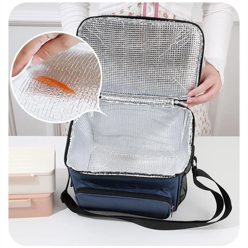 Crossbody Lunch Bag Portable Outdoor Picnic Bag Thermal Insulation Large Capacity Ice Bags Lunch Box Ice Storage Shoulder Bags