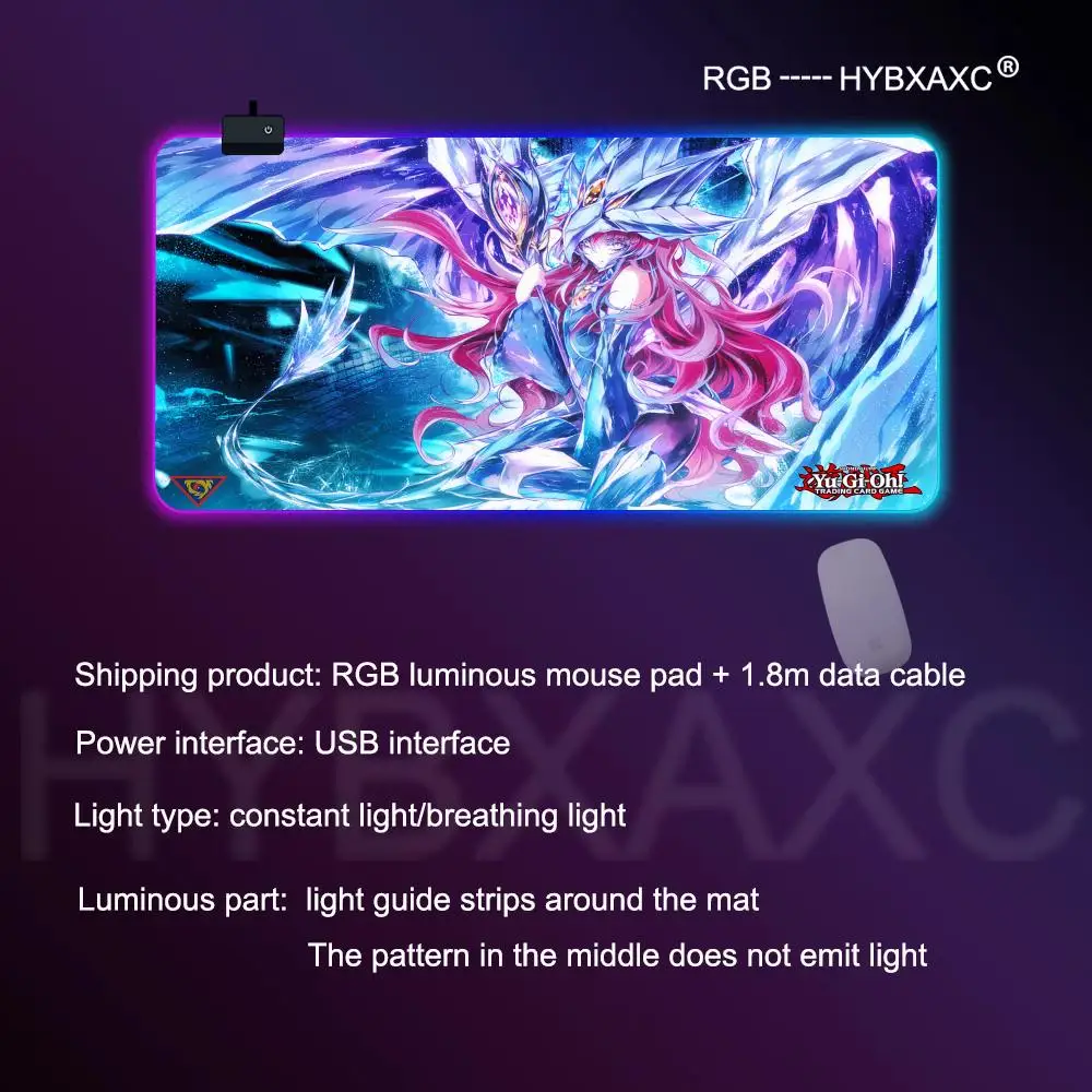 Mouse pad RGB Gaming Mouse Pad Tapete de mesa HD Gamer Grande luz LED XXL YuGiOh MousePads PC Tapete de computador