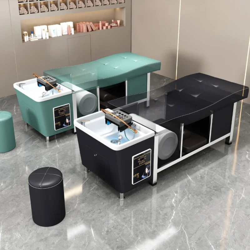 뷰티 살롱 샴푸 의자 이발소 태국 화장품 의자 훈증 헤드 스파 Lava Cabezas 상업용 얼굴 가구