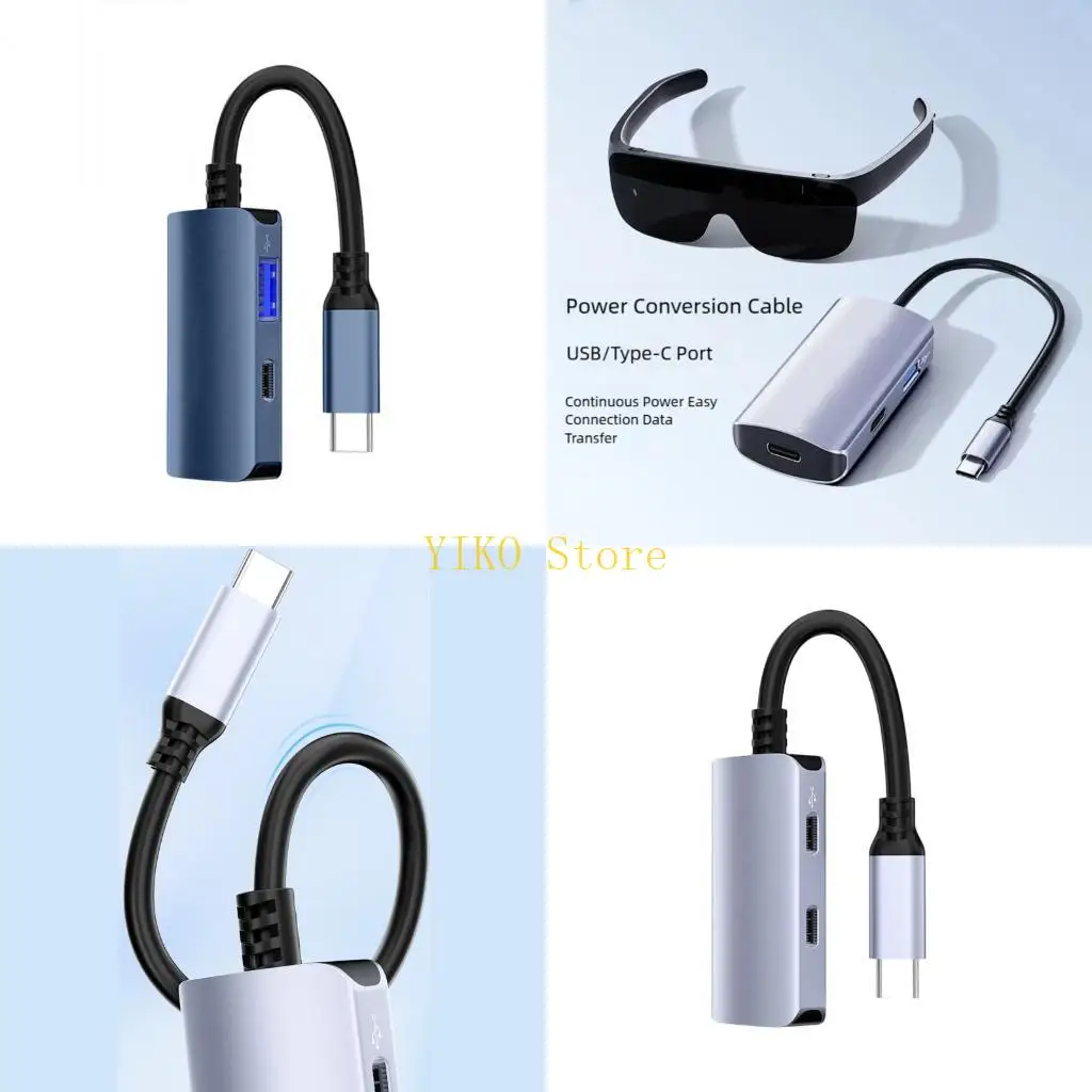 

K32C Type C to Type C Hub 4K Adapters USB Splitter for Laptops, Smartphones,AR Device