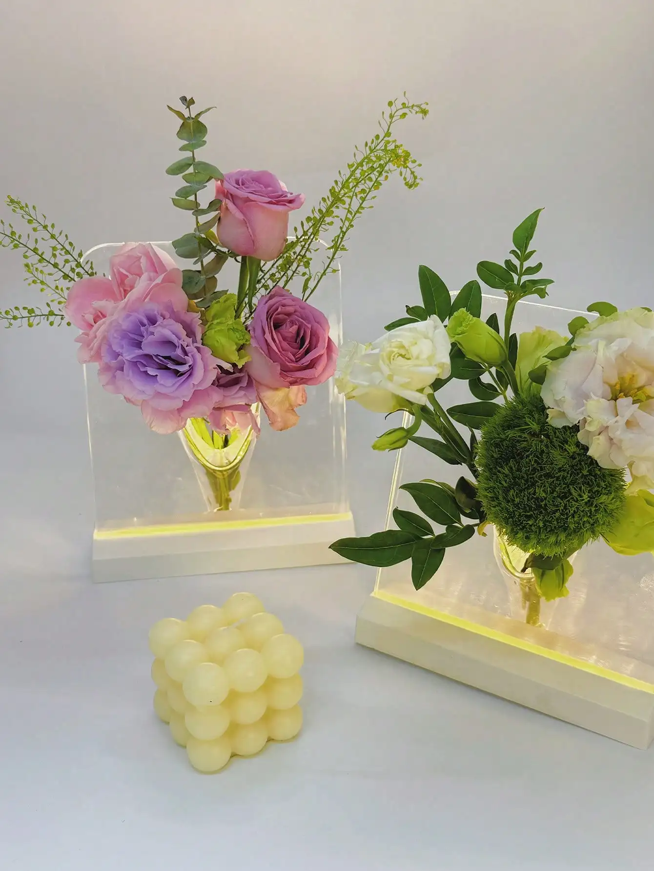 مصباح مزهرية LED شفاف مبتكر: 3 ألوان قابلة للتعتيم، USB، غرفة المعيشة/ديكور الزفاف