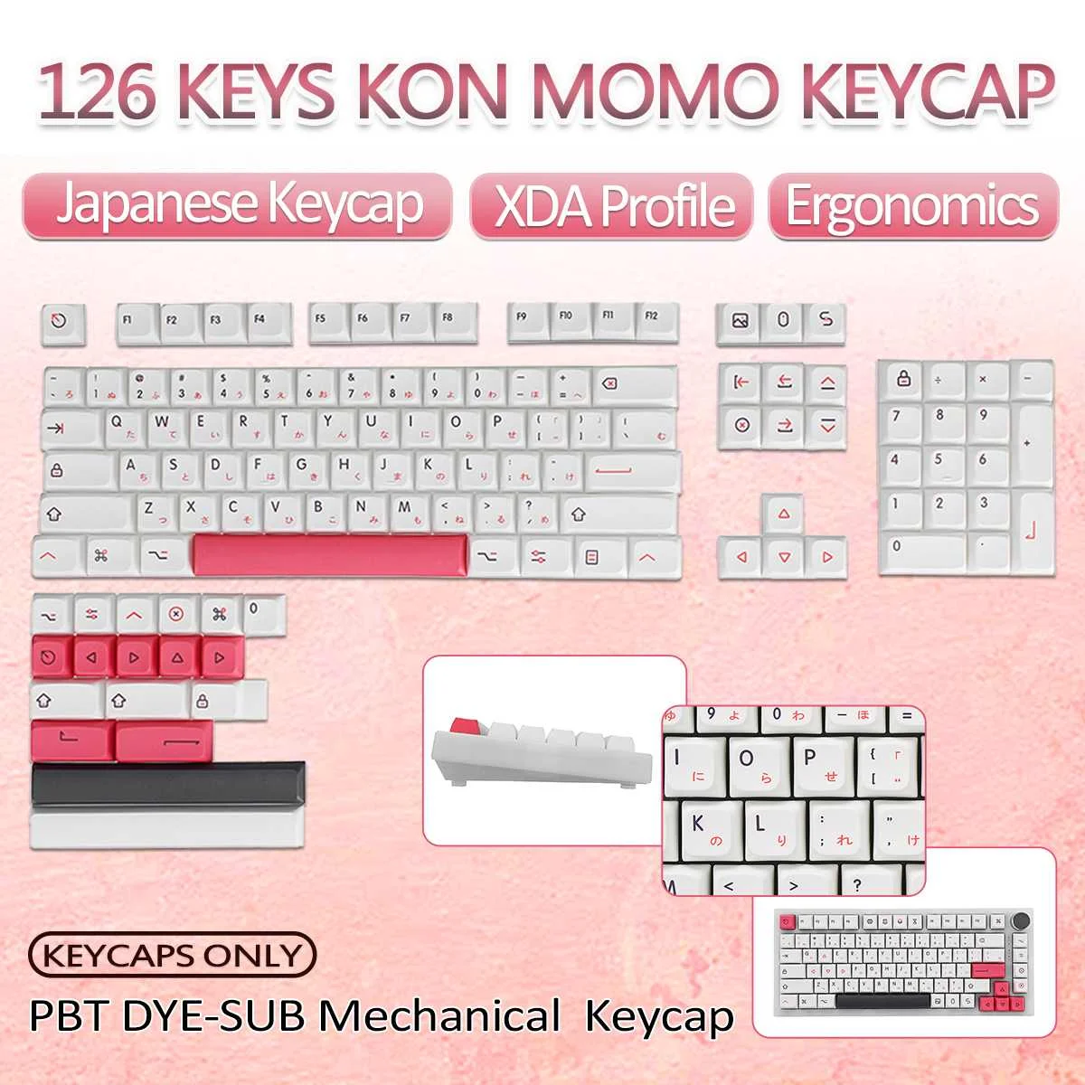 PBT Keycaps XDA Keycap ส่วนบุคคลภาษาอังกฤษรัสเซีย Keycap ย้อมสีสำหรับ Ikbc Cherry MX 104/87/61 Keys แป้นพิมพ์กล