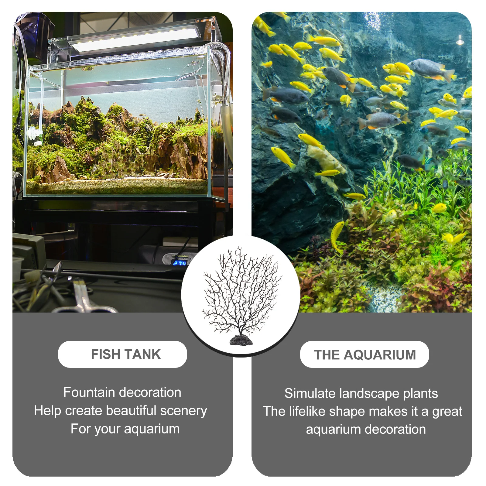 

Simulated Coral Tree Lifelike Aquatic Plant Ornament Aquarium Decoration Plastic Coral Adornment Fish Tank Accessories