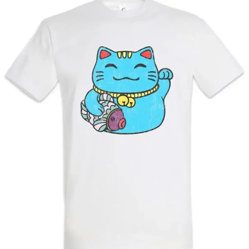 Maneki Neko III T Shirt Manekineko Cat Cats Love Addicted Addiction