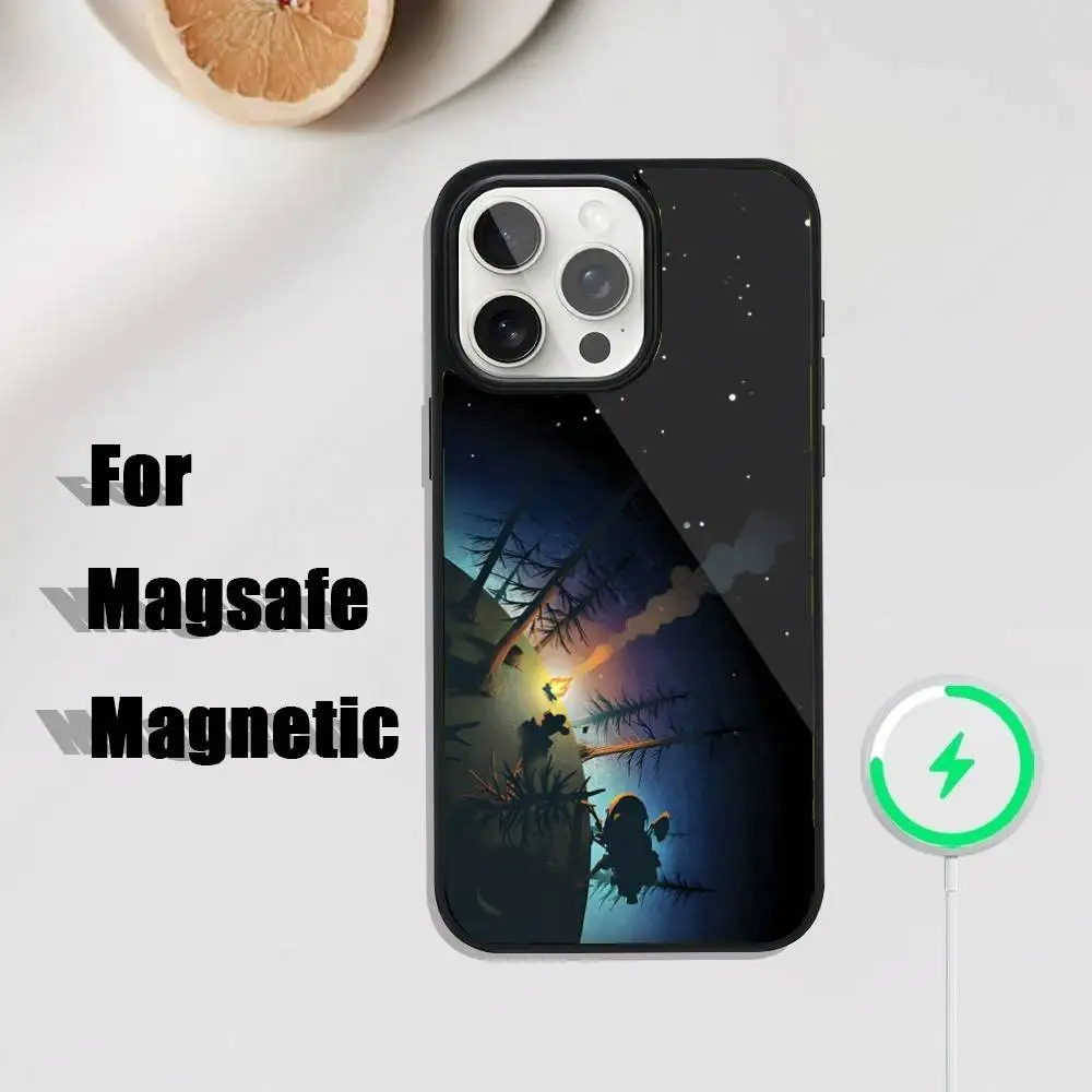 O-Outer Wilds Game Phone Case para iPhone 17,16,15,14,13,12,11,Pro,Max,Plus,Mini,SE4,E Carregamento sem fio magnético Magsafe