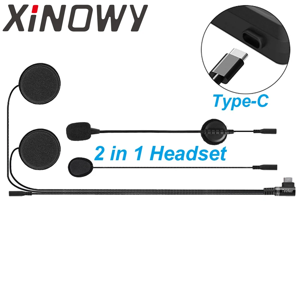 Auriculares para Xinewy Teleheer V6 PLUS 2 en 1 + base de gancho de montaje para casco de motocicleta Bluetooth intercomunicador