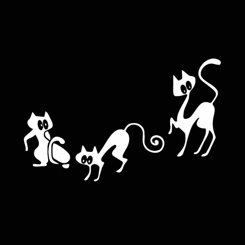 Car Stickers Funny Funny Cat Animal Cartoon Pattern Car Decoration Decals Suitable for Various Models Black/white, 17cm*10cm