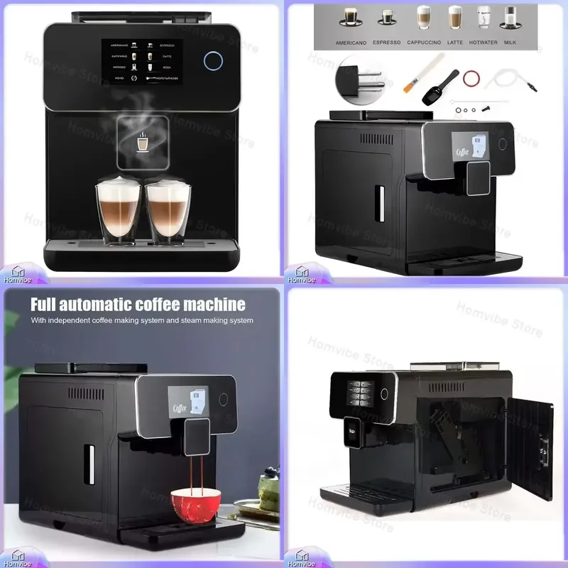 Hot Sale Italian Espresso Commercial Automatic Coffee Maker with Built-in Grinder for Home Office Kitchen Bar Cafe