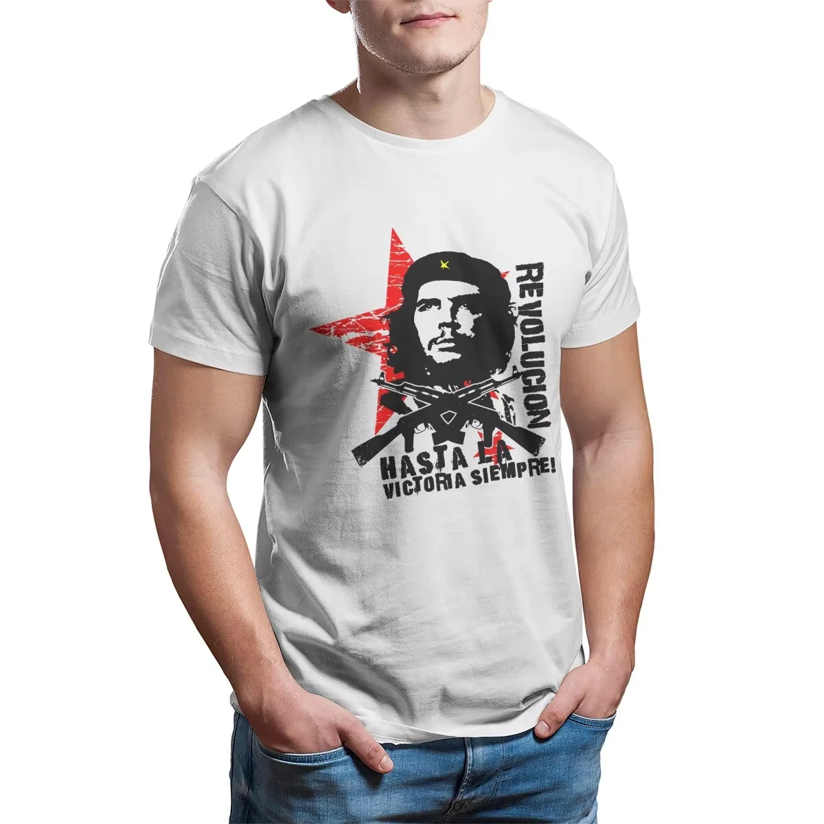 Revolucion Hasta La Victoria Siempre Che Guevara Unisex T-Shirt for Men 100% Cotton Vintage Printed Tee Clothing Plus Size