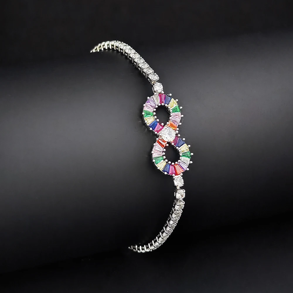 Trending Unique Design Colorful Mobius Ring Bracelet Bangle for Women Party Gift Jewelry Wholesale Free Shipping Items S8419