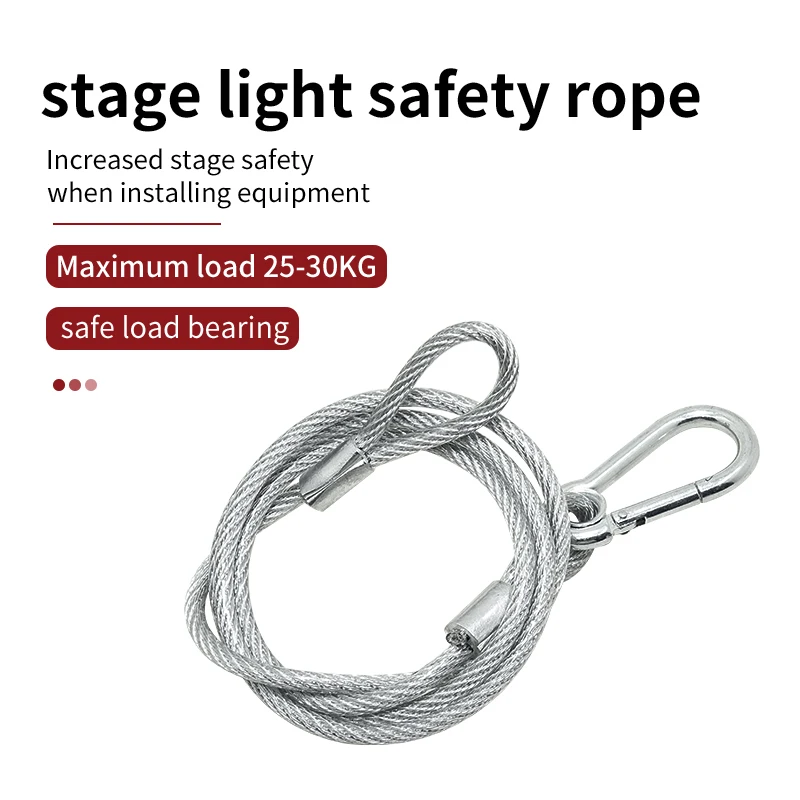 Cordas De Segurança E Palco Lâmpada Slings, Fio De Aço Inoxidável, Suspensão Rope Set, Áudio