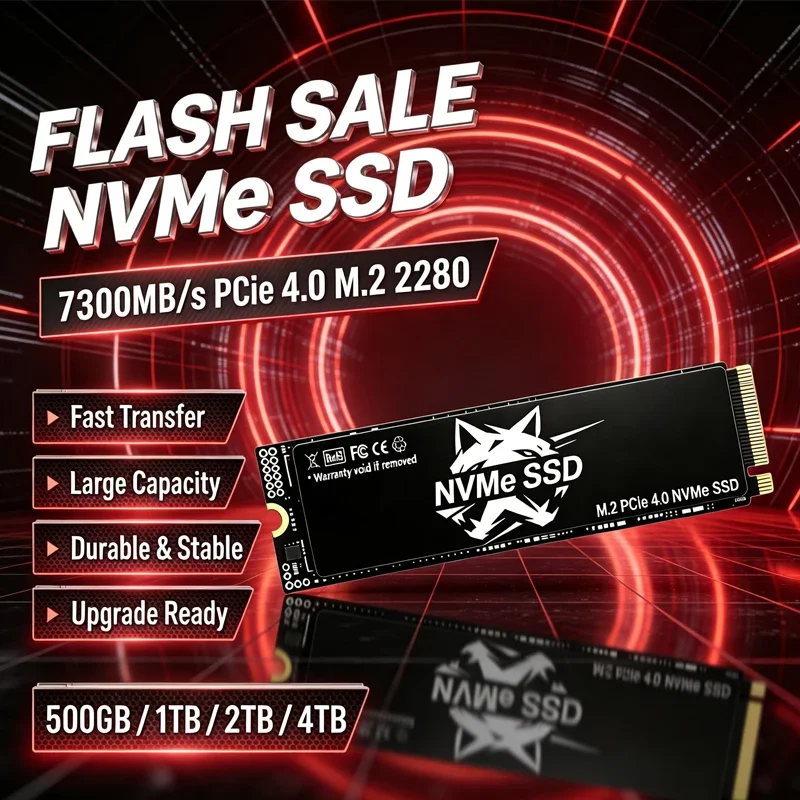 Internal M.2 2280 NVMe SSD Up to 7300MBs PCIe4.0 X4 TLC 3D NAND 500GB‑4TB Solid State Storage for PC Desktop Laptop