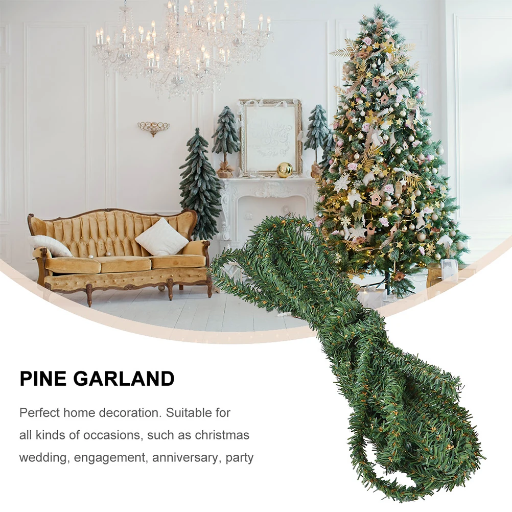 

Artificial Green Plant 7.3M Simulated Pine Garland PVC Rattan Decorative Home Holiday Festival Decoration