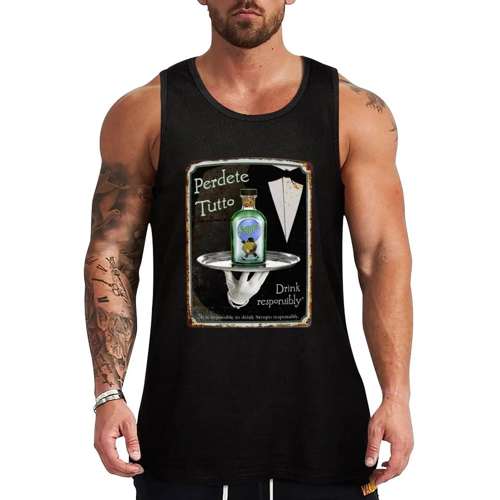 Lose Everything! Drink Strupo! Tank Top gym accessories men gym shirt men