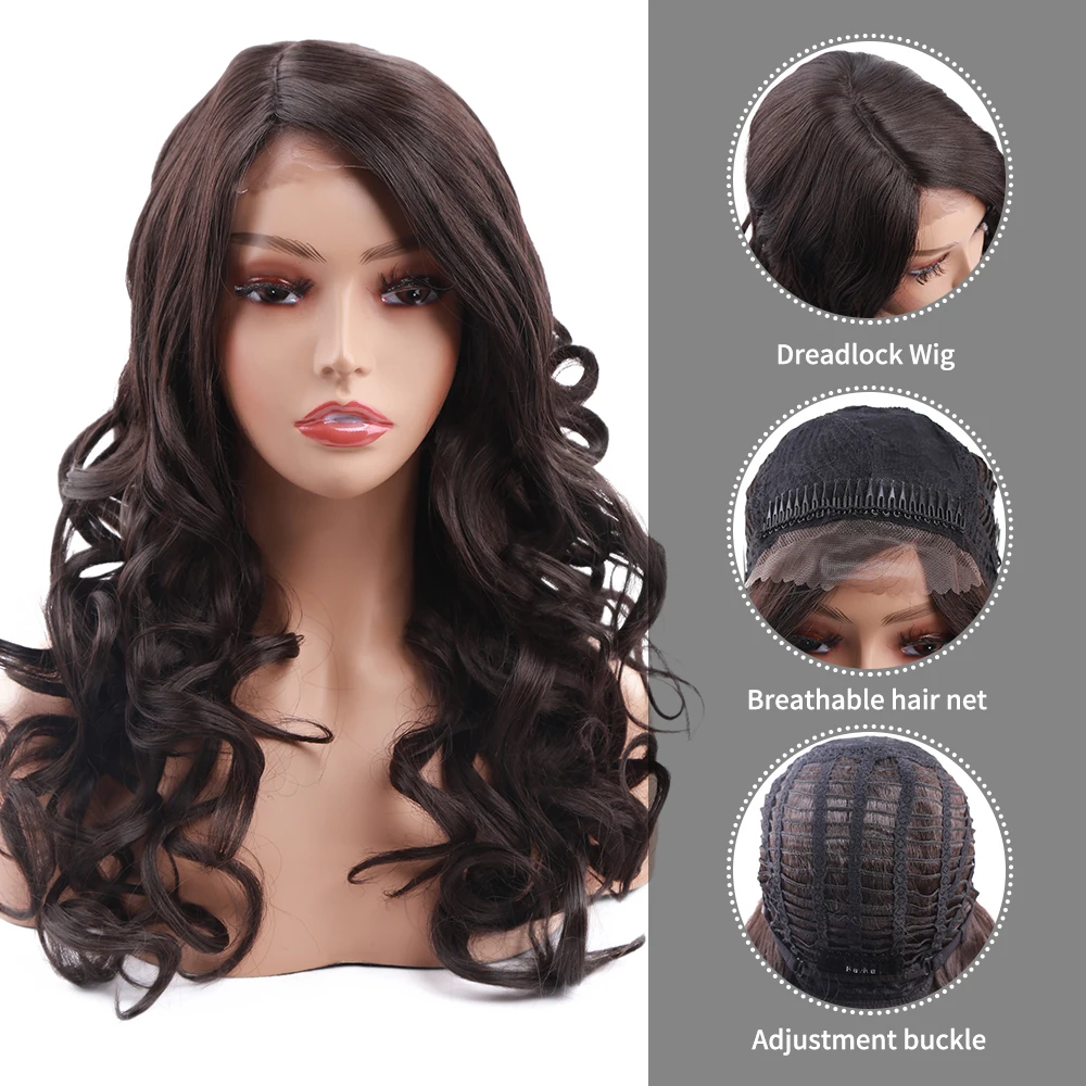 Amir Lace Front Synthetic Long Wigs For Women Free Part Long Curly Cosplay Soft Natural Daily Hair Wig 20 Inch