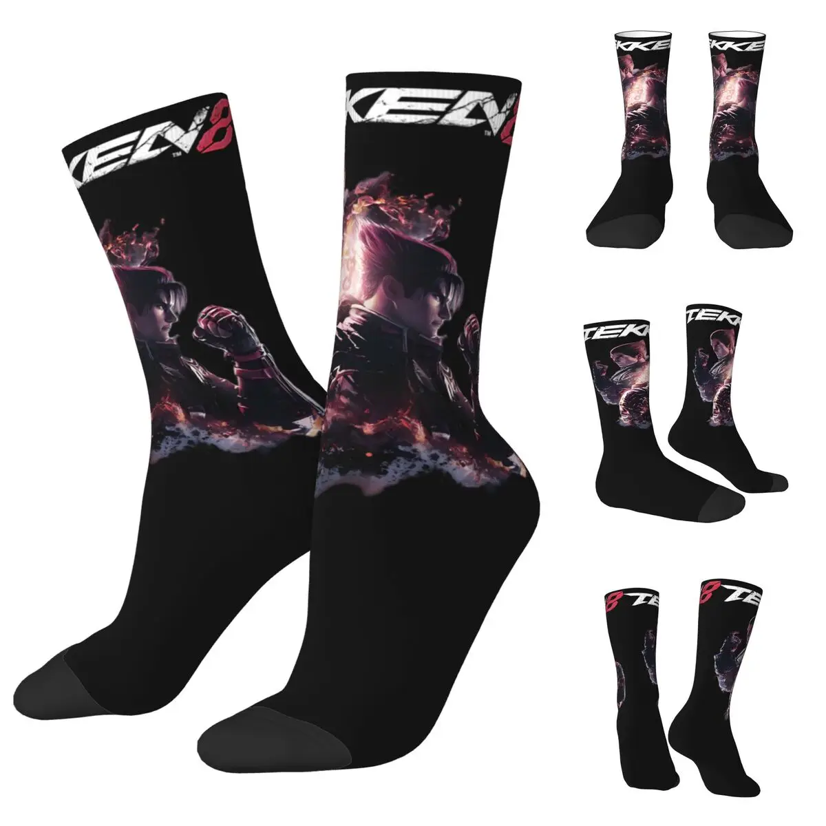 Fighting New Game Tekken Men and Women printing Socks,Windproof Applicable throughout the year Dressing Gift