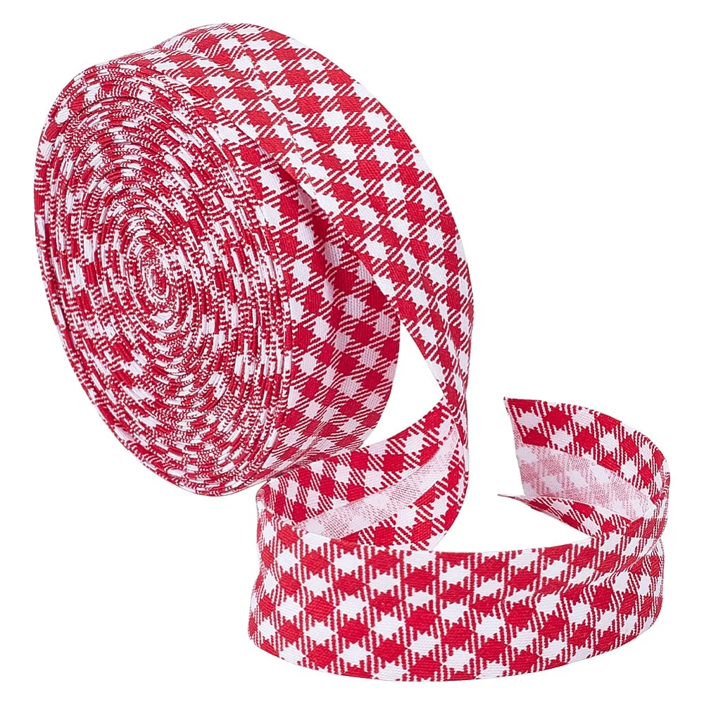 Cotton Tartan Ribbon for Gift Wrapping Hair Accessories Craft FireBrick 7/8 inch(21mm) 10.94 Yards(10m)/Roll